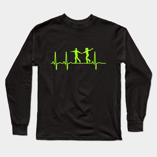West Coast Swing Heartbeat WCS Long Sleeve T-Shirt by echopark12